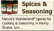 Nature�s Wonderland� Spices for Cooking & Seasoning in Handy Shaker Jars...