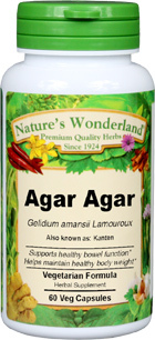 Agar Agar Capsules - 575 mg, 60 Veg Capsules (Gracilaria lichenoides)