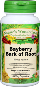 Bayberry Bark of Root Capsules - 575 mg, 60 Veg Capsules (Myrica cerifera)