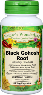 Black Cohosh Root Capsules - 650 mg, 60 Veg Capsules (Cimicifuga racemosa)