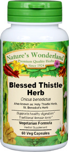 Blessed Thistle Herb Capsules - 350 mg, 60 Veg Capsules  (Cnicus benedictus)