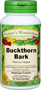 Buckthorn Bark Capsules - 525 mg, 60 Veg Capsules (Rhamnus frangula)