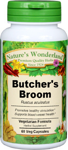 Butcher's Broom Capsules - 550 mg, 60 Veg Capsules (Ruscus aculeatus)