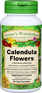 Calendula Flowers Capsules, Organic - 425 mg, 60 Veg Capsules (Calendula officinalis)