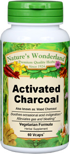 Activated Charcoal Capsules - 350 mg, 60 Veg Capsules
