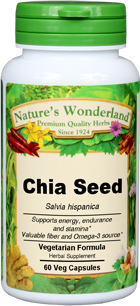 Chia Seeds Capsules, Organic - 650 mg, 60 Veg Capsules (Salvia hispanica)