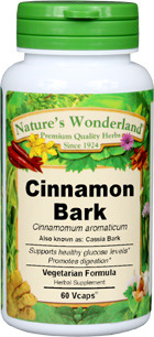 Cassia Bark Capsules - 575 mg, 60 Veg Caps (Cinnamomum aromaticum)