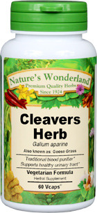 Cleavers Herb Capsules - 425 mg, 60 Veg Caps (Galium aparine)
