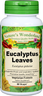 Eucalyptus Leaves Capsules, Organic - 550 mg, 60 Veg Capsules (Eucalyptus globulus)