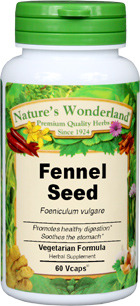Fennel Seed Capsules, Organic - 575 mg, 60 Veg Caps (Foeniculum vulgare)