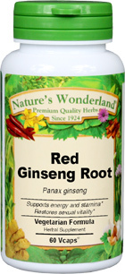 Ginseng Root Red, Capsules - 725 mg, 60 Veg Capsules  (Panax ginseng)