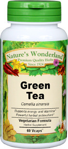 Green Tea Capsules, Organic - 650 mg, 60 Veg Capsules each (Camellia sinensis)