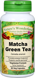 Matcha Green Tea, Capsules, Organic - 575 mg, 60 Veg Capsules (Camellia sinensis)