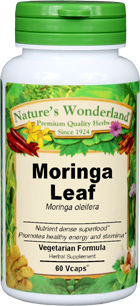 Moringa Leaf Capsules - 475 mg, 60 Veg Capsules (Moringa oleifera)