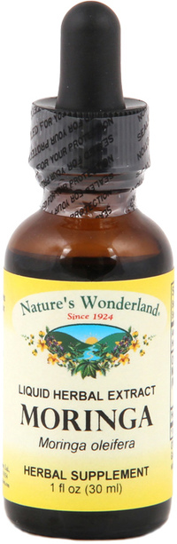 Moringa Leaf Liquid Extract - Organic, 1 fl oz / 30 ml (Nature's Wonderland)
