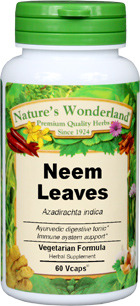 Neem Leaf Capsules - 575 mg, 60 Veg Capsules (Azadirachta indica)