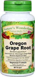 Oregon Grape Root Capsules - 450 mg, 60 Veg Capsules (Berberis aquifolium)