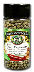 Peppercorns, Green - Whole, 1.2 oz jar