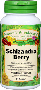 Schizandra Berry Capsules - 650 mg, 60 Veg Capsules (Schisandra chinensis)