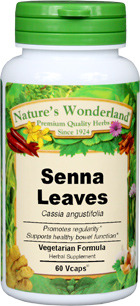 Senna Leaf Capsules - 550 mg, 60 Veg Capsules (Cassia angustifolia)