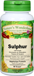 Flowers of Sulphur Capsules, USP - 1175 mg, 60 Veg Capsules