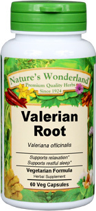 Valerian Root Capsules - 575 mg, 60 Veg Capsules (Valeriana officinalis)