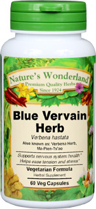 Vervain Herb, Blue, Capsules - 450 mg, 60 Veg Capsules  (Verbena spp.)