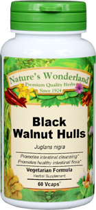 Black Walnut Hulls Capsules - 675 mg, 60 Veg Capsules (Juglans nigra)