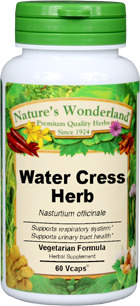 Water Cress Capsules - 500 mg, 60 Veg Capsules (Nasturtium officinale)