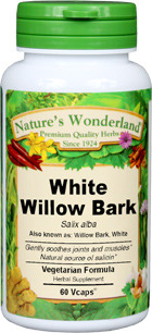 White Willow Bark Capsules - 400 mg, 60 Veg Capsules (Salix alba)