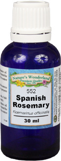 Rosemary Essential Oil, Spanish - 30 ml (Rosmarinus officinalis)