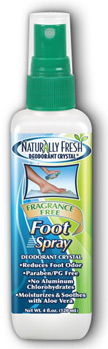 Naturally Fresh Deodorant Crystal Foot Spray - Fragrance Free, 4 fl oz