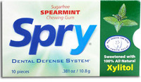 Spry&reg; Xylitol Gum - Spearmint, 10 pieces