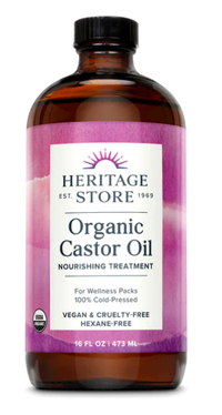 Castor Oil, Organic, 16 fl oz glass bottle (Heritage Store)