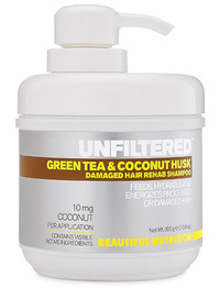 Green Tea &amp; Coconut Husk Damaged Hair Rehab Shampoo, 13.9 oz (Beautiful Nutrition)