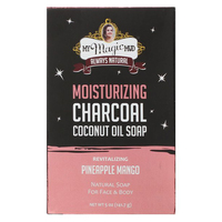 Moisturizing Charcoal Coconut Oil Soap - Revitalizing Pineapple Mango, 5 oz (My Magic Mud)