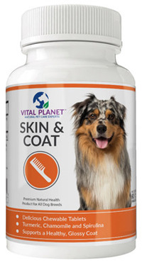 Skin And Coat For Dogs, 60 chicken flavored chewable tablets (Vital Planet)