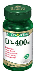 CLEARANCE SALE: Vitamin D3 - 400 IU, 100 tablets (Nature's Bounty)