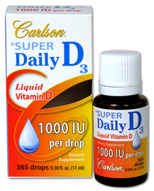 Super Daily D3 Liquid Vitamin D - 1000 IU, 0.38 fl oz (Carlson Labs)