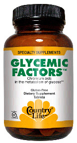 CLEARANCE SALE: Glycemic Factors, 100 tablets (Country Life)