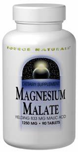 Magnesium Malate, 1250 mg - 90 tablets  (Source Naturals)