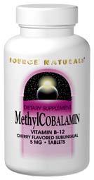 Vitamin B12 Methylcobalamin - 5 mg, 30 sublingual tablets (Source Naturals)