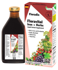 Floradix&reg; Iron + Herbs Liquid - VEGAN, 17 fl oz