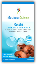 Reishi Mushroom Super Strength - 400 mg, 90 vegetarian capsules (Mushroom Science)
