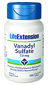 CLEARANCE SALE: Vanadyl Sulfate - 7.5 mg, 100 tablets (Life Extension)