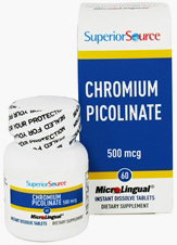 CLEARANCE SALE: Chromium Picolinate - 500 mcg, 60 microlingual tablets (Superior Source)