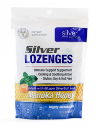 Silver Lozenges - Manuka Honey, 21 lozenges (Silver Biotics)