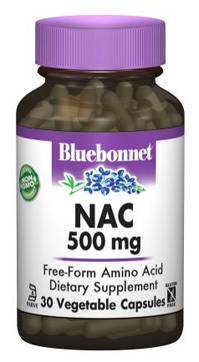 NAC (N-acetyl-L-cysteine) 500 mg, 30 vegetarian capsules (Bluebonnet)