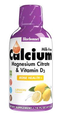 Liquid Calcium Magnesium + Vitamin D3, Lemon, 16 fl oz (Bluebonnet)