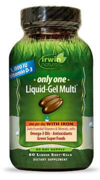 Only One Liquid-Gel Multi&reg; With Iron, 60 liquid soft gels (Irwin Naturals)